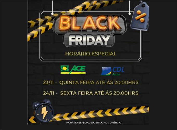 Oportunidade:  ‘Black Friday’ em Arcos começa amanhã (quinta-feira, 23)