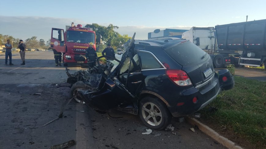Acidente fatal na Br 354: Colisão entre automóvel e carreta