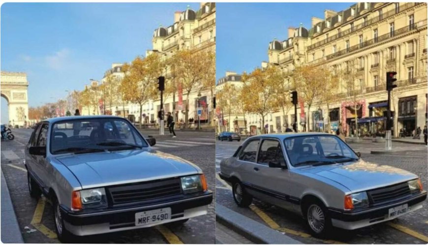 Chevette com placa de BH viraliza após ser flagrado em Paris
